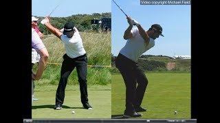 Jon Rahm golf swing  Long Iron faceon amp downtheline July 2017 [upl. by Webster]