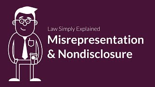 Misrepresentation and Nondisclosure  Contracts  Defenses amp Excuses [upl. by Markland]