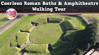 CAERLEON ROMAN BATHS amp AMPHITHEATRE WALES  Walking Tour  Pinned on Places [upl. by Adelia]