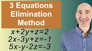 Solving Systems of 3 Equations Elimination [upl. by Teodoro]