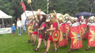 Roman Reenactment at the Amphitheatre in Caerleon Marching In [upl. by Alvin]